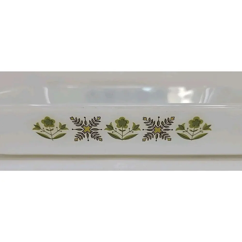 Vintage Fire King Meadow Green Bakeware 1 Qt‎ Rectangle Vintage #431 U144